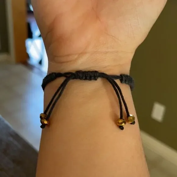 Fun Black and Gold Diamond Beach Bracelet - Picture 4 of 9